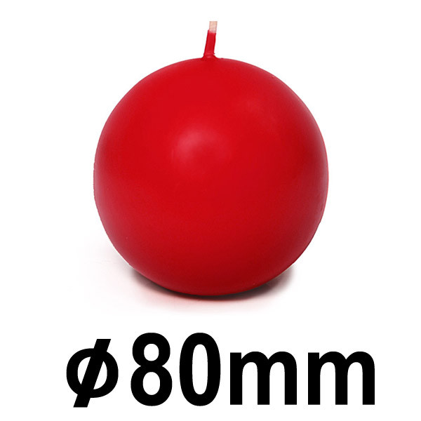 Svíčka koule PASTEL Ø 8 cm  - červená (1 ks)