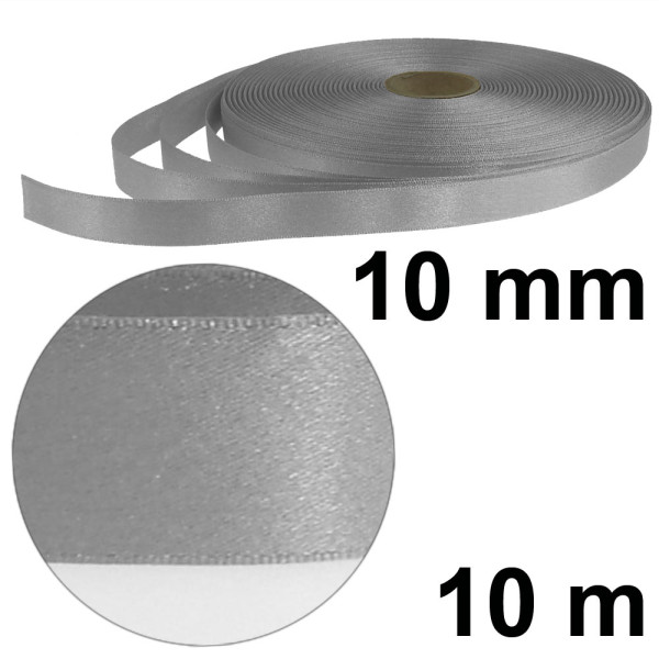 Stříbrná stuha s lurexem, 10 mm - stříbrná (10 m/rol)