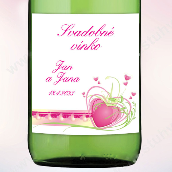 Etiketa na svadobné vínko LOTOS 9 x 10 cm  (6 ks/bal)