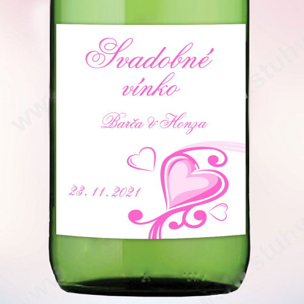 Etiketa na svadobné vínko LOVE 9 x 10 cm - více barev (6 ks/bal)