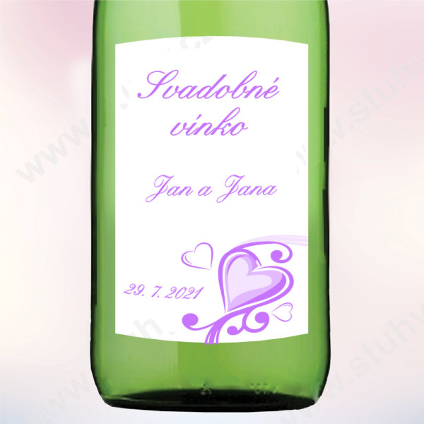 Etiketa na svadobné vínko LOVE 5,5 x 8 cm - více barev (9 ks/bal)