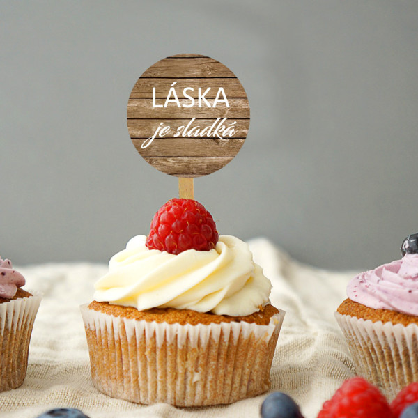 Zápichy na cupcakes vo slovenčine - vintage (sada na 48 Cupcake)