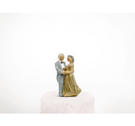 Figurky na dort - Zlatá svatba (1 ks)