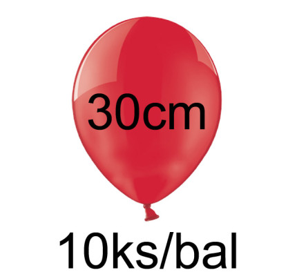 Balonek KRYSTAL - Ø30cm - červená (10 ks/bal)
