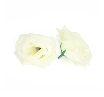 Umělá růže textilní  Ø8 cm - krémová (10 ks/bal)