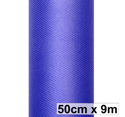 Svatební a aranžerský tyl 50 cm - tmavá modrá (9 m/rol)