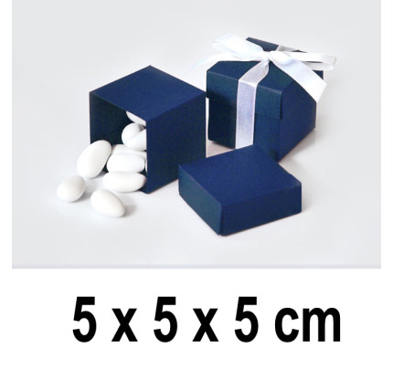 Dárková krabička CUBE 5 x 5 x 5 cm - tmavě modrá (10 ks/bal)
