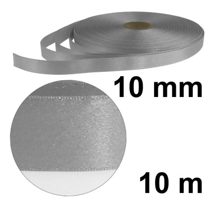 Stříbrná stuha s lurexem, 10 mm - stříbrná (10 m/rol)
