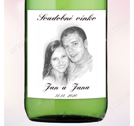 Etiketa na svadobné vínko PORTRÉT 9 x 10 cm  (6 ks/bal)
