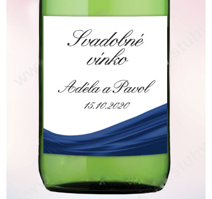 Etiketa na svadobné vínko DRAPERIE 9 x 10 cm  (6 ks/bal)
