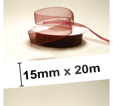 Stuha šifonová - bordó (15 mm, 20 m)