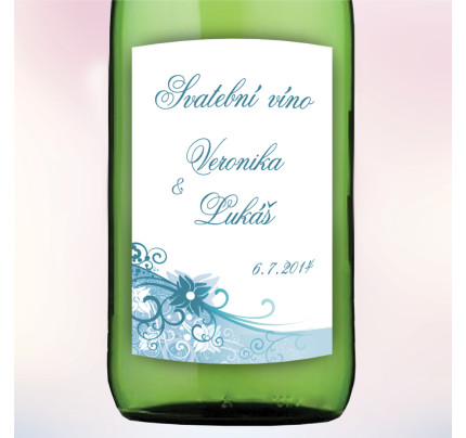 Etiketa na víno KVÍTEK 5,5 x 8 cm  (9 ks/bal)