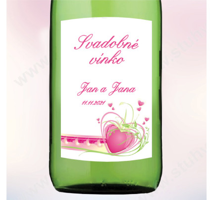 Etiketa na svadobné vínko LOTOS 5,5 x 8 cm  (9 ks/bal)