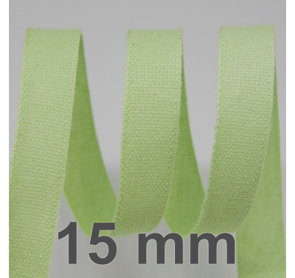 Bavlněná stuha - Cordula 15 mm - pistacie 109 (20 m)