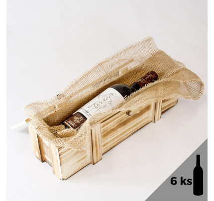 Dřevěná truhla na víno 6 x 0,75L (1 ks)