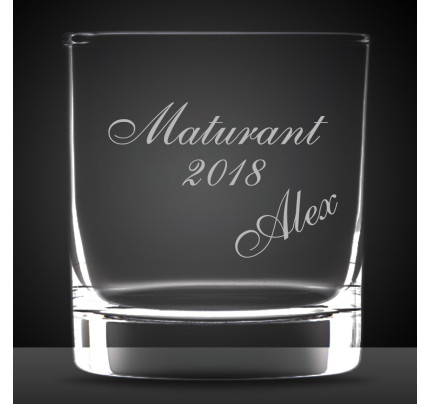 Maturitní sklenička WHISKY - Maturant - s šikmým jménem (1 ks)