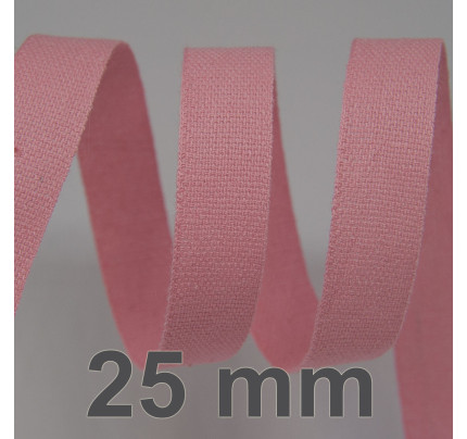 Bavlněná stuha - Cordula 25 mm - růžová 107 (20 m)